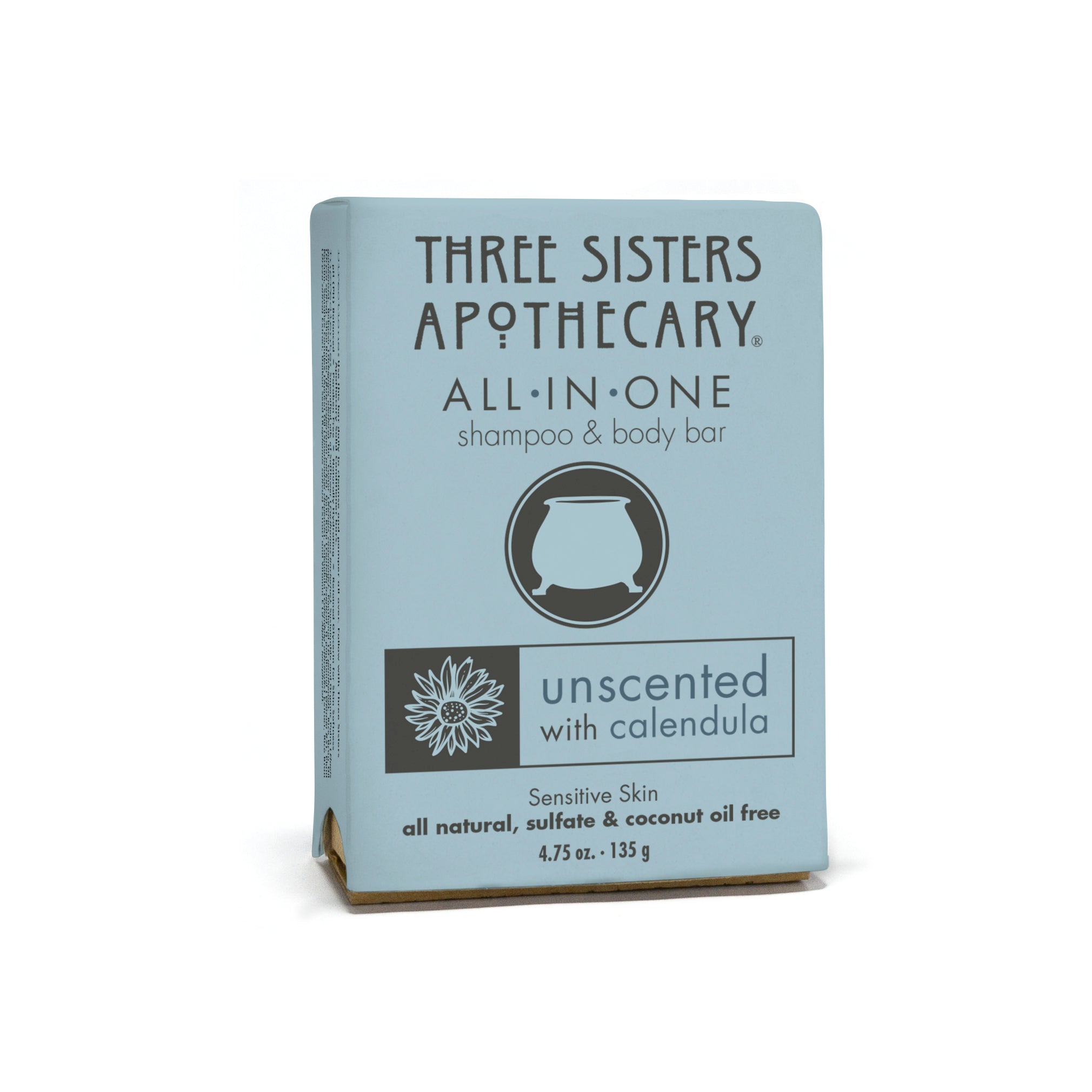 Shampoo & Body Bar All in One Unscented Calendula – Soap Cauldron