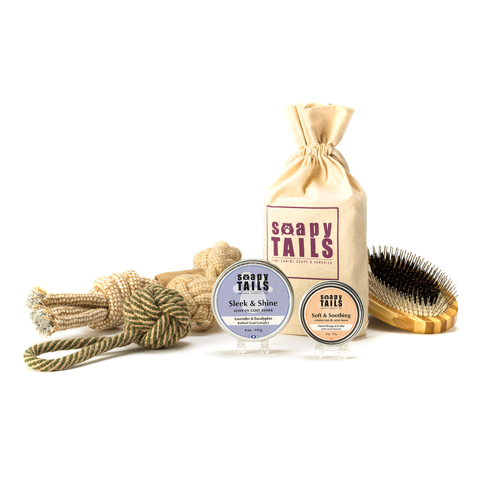 Dog Muslin Gift Set Groom & Go