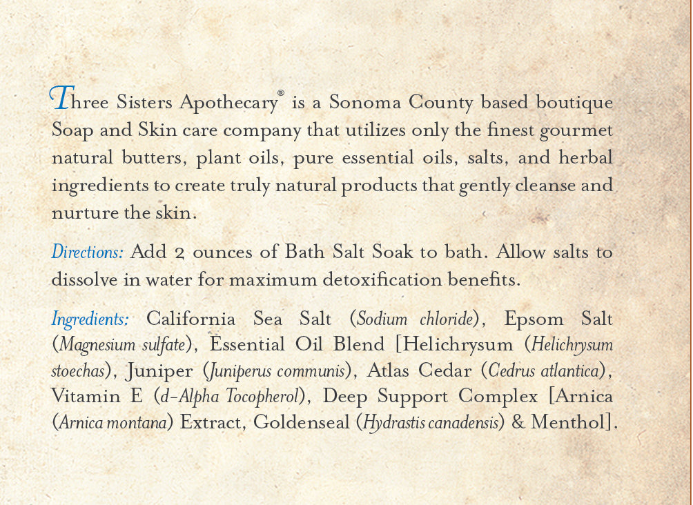 Bath Salt Soak Juniper Cedar