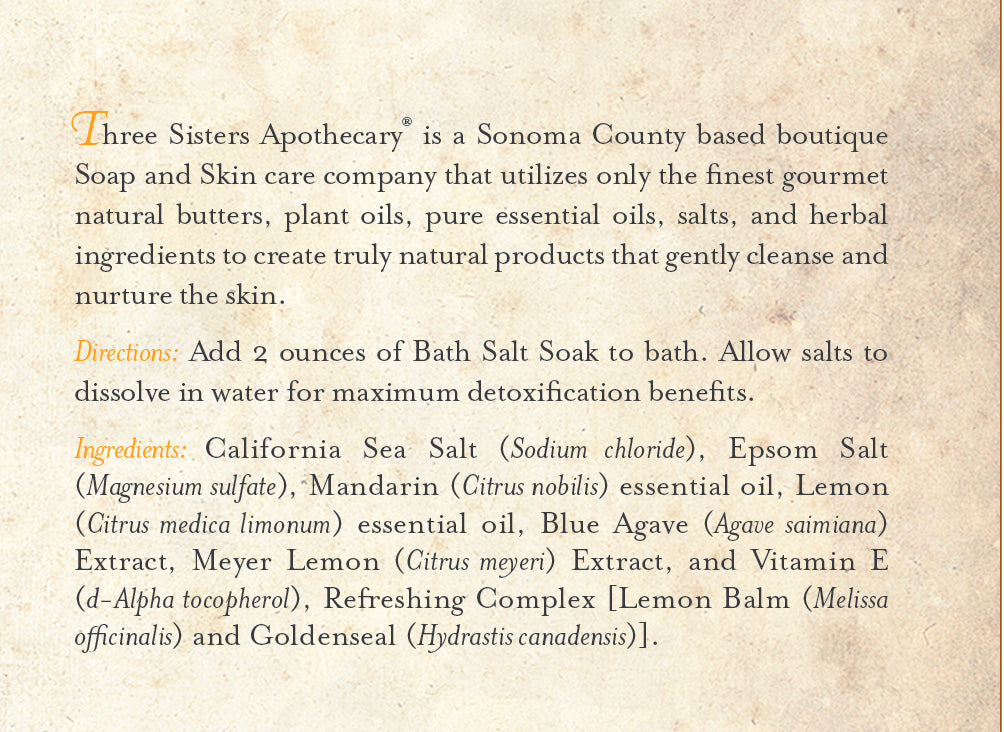 Bath Salt Soak Meyer Lemon
