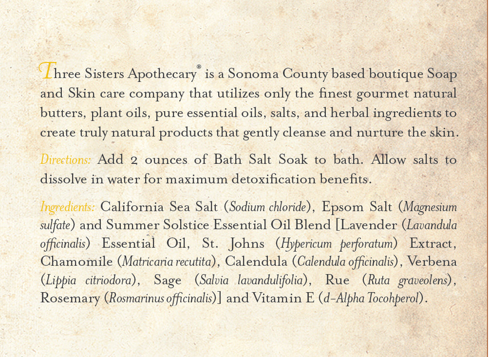 Bath Salt Soak Summer Solstice