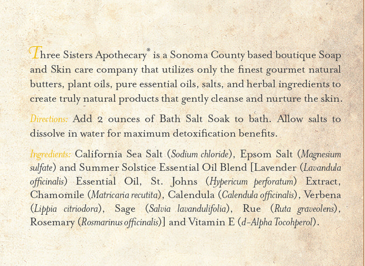 Bath Salt Soak Summer Solstice