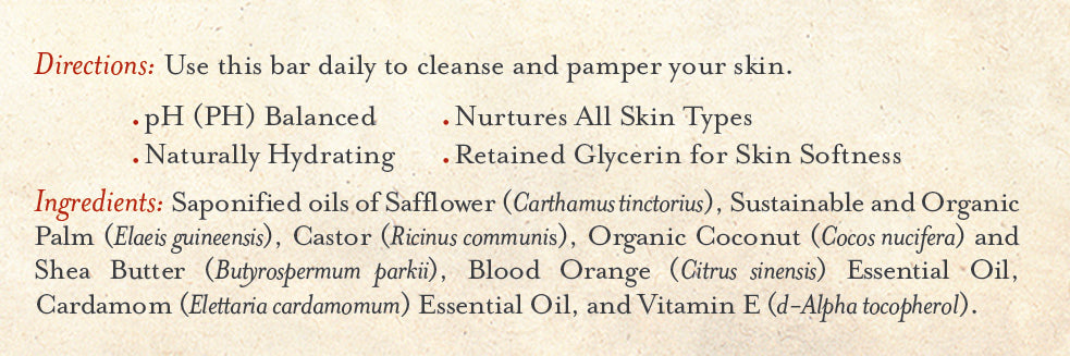 Bar Soap Blood Orange & Cardamom