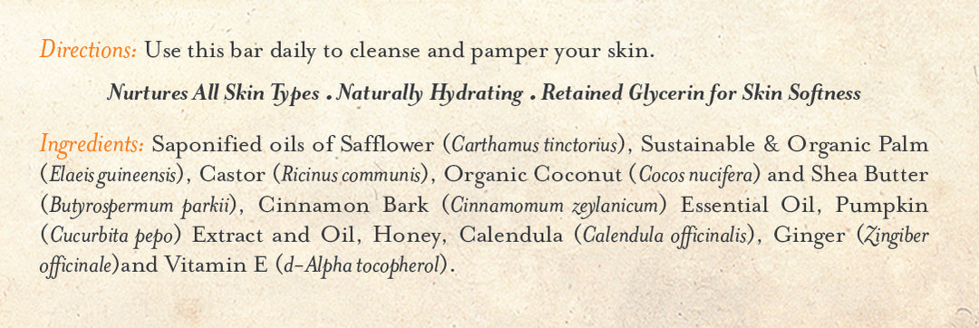 Bar Soap Harvest Pumpkin & Cinnamon