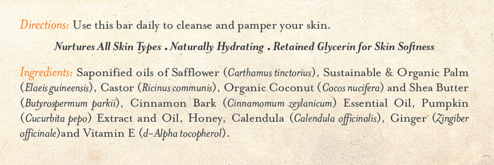 Bar Soap Harvest Pumpkin & Cinnamon