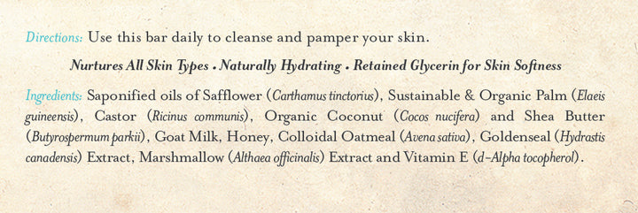 Bar Soap Unscented Goat Milk & Honey