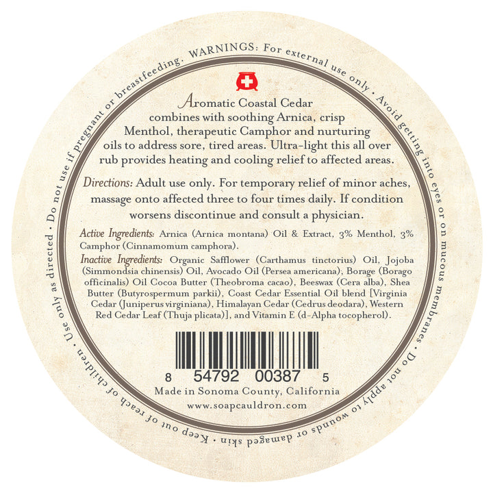 Therapeutic Muscle Relief Rub Coastal Cedar with Arnica