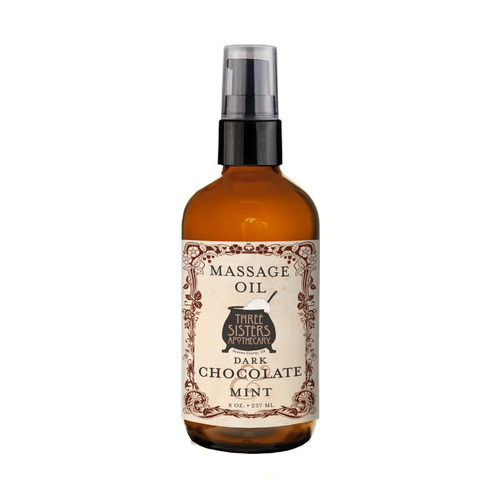 Massage Oil Dark Chocolate & Mint – Soap Cauldron