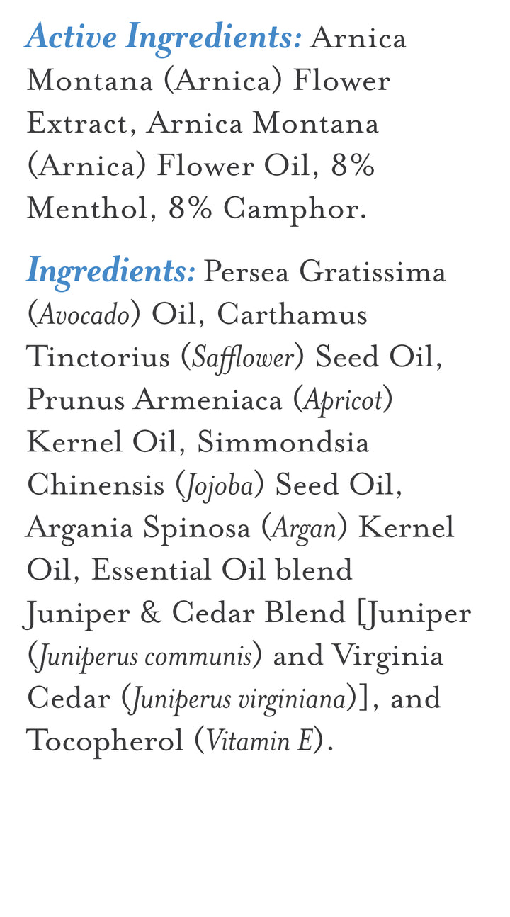 Therapeutic Massage Oil Juniper & Cedar with Arnica
