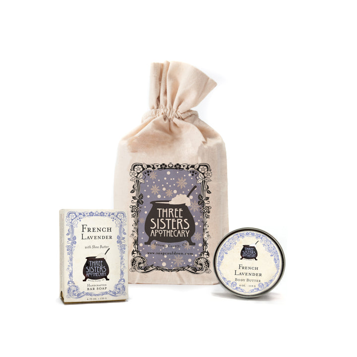 Muslin Gift Set Let It Snow Bar Soap & Body Butter