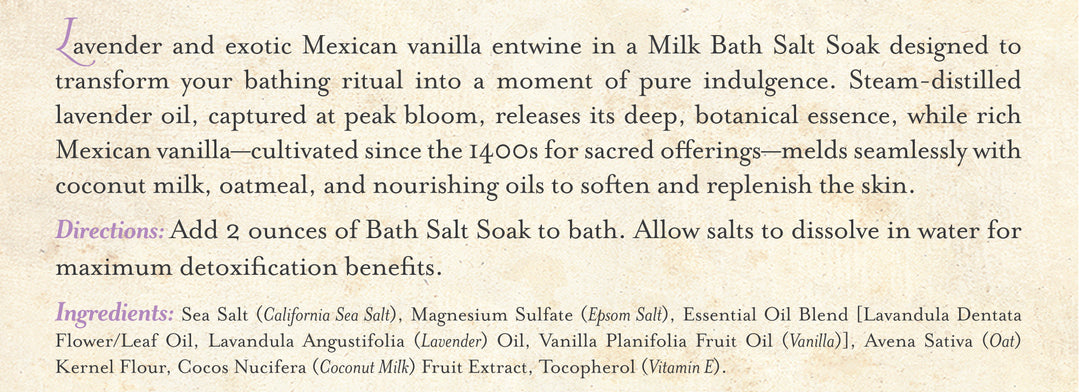 Bath Salt Soak Lavender & Mexican Vanilla