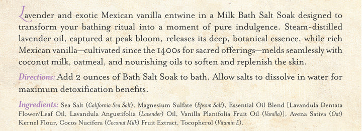 Bath Salt Soak Lavender & Mexican Vanilla