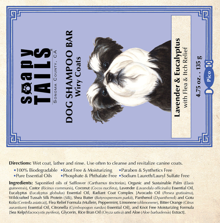 Lavender & Eucalyptus Dog Shampoo Bar for Wiry Coats
