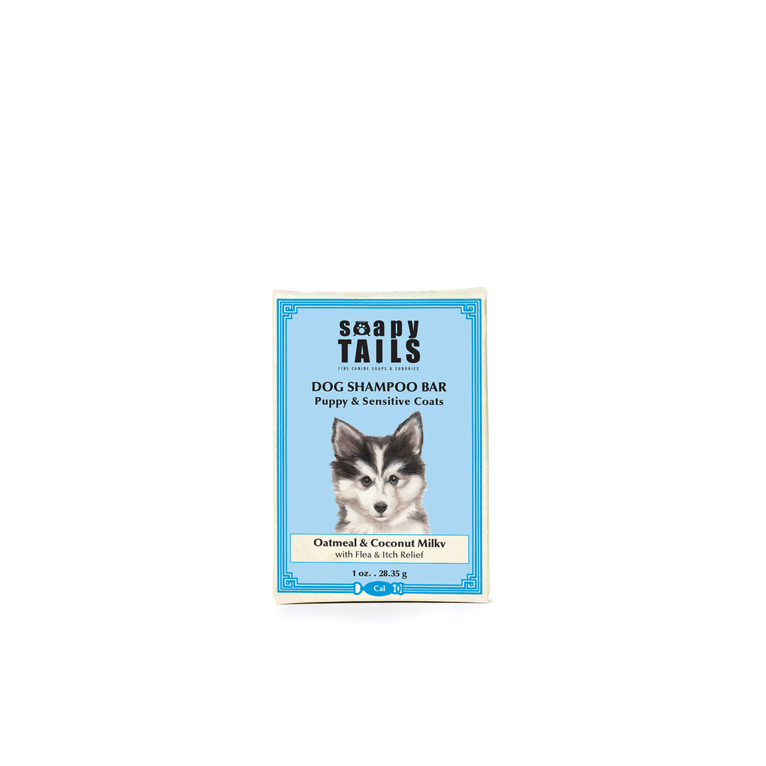 Unscented Oatmeal & Coconut Milk Dog Shampoo Bar for Fine Puppy & Sensitive Coats