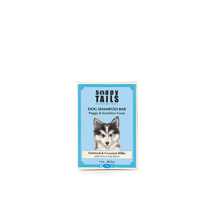 Unscented Oatmeal & Coconut Milk Dog Shampoo Bar for Fine Puppy & Sensitive Coats