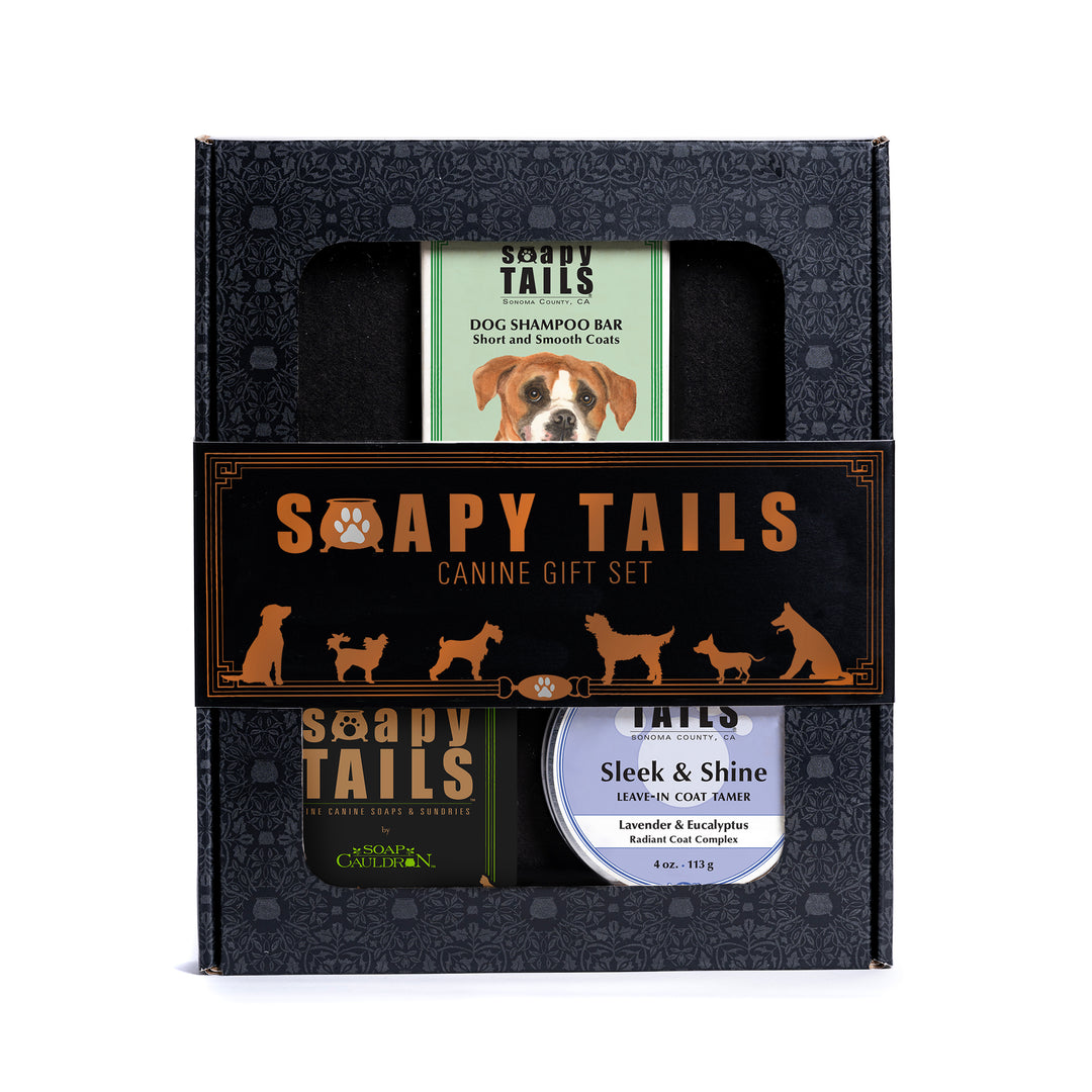 Soapy Tails Dog Shampoo Bar & Coat Tamer Gift Set
