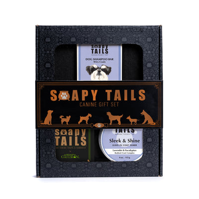 Soapy Tails Dog Shampoo Bar & Coat Tamer Gift Set