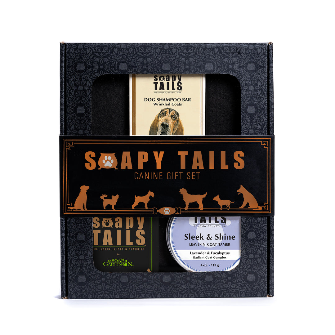 Soapy Tails Dog Shampoo Bar & Coat Tamer Gift Set