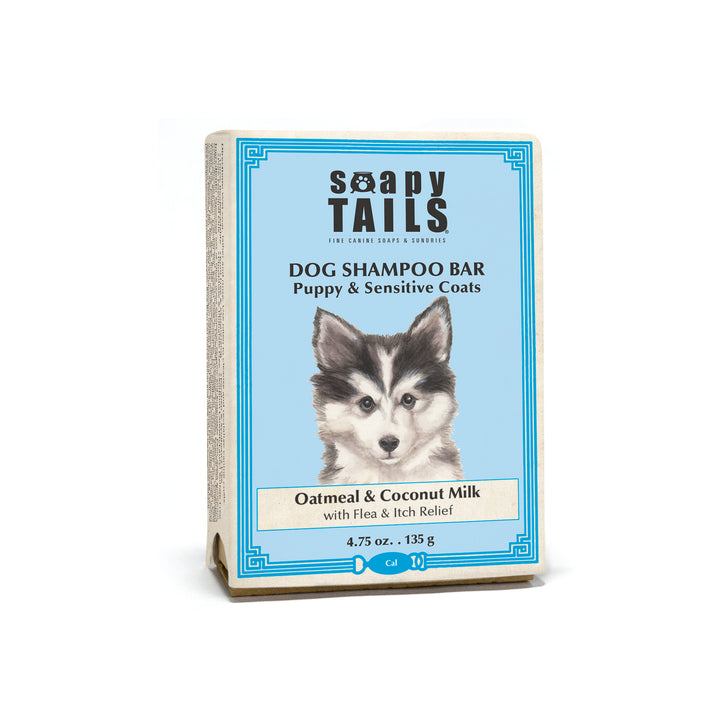 Unscented Oatmeal & Coconut Milk Dog Shampoo Bar for Fine Puppy & Sensitive Coats