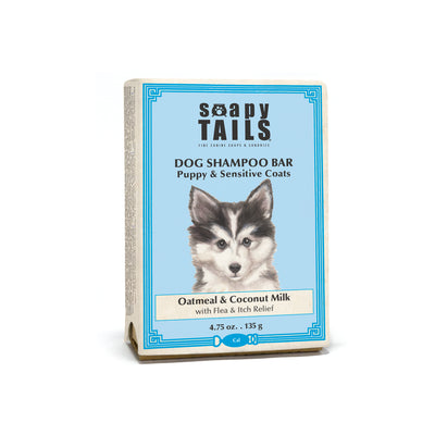 Unscented Oatmeal & Coconut Milk Dog Shampoo Bar for Fine Puppy & Sensitive Coats 4.75 oz